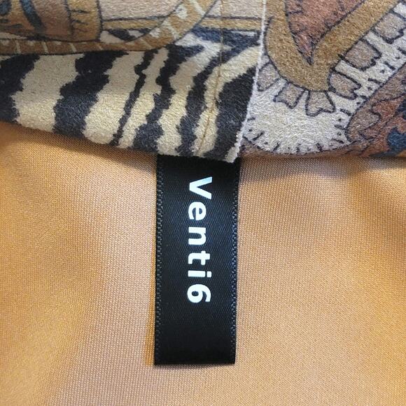 Venti6 Made in Italy Floral Paisley Faux Suede Open Front Duster Jacket Size L - Picture 11 of 13